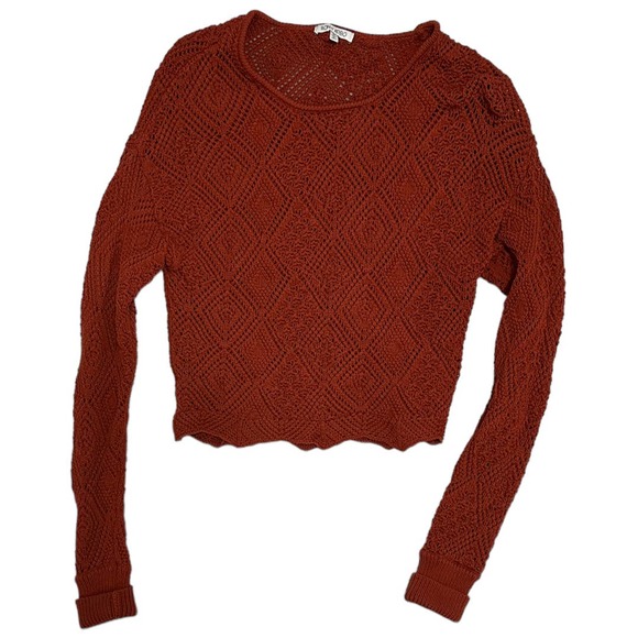 Ronny Kobo Avia Crochet Cropped Knit Top - Picture 2 of 6